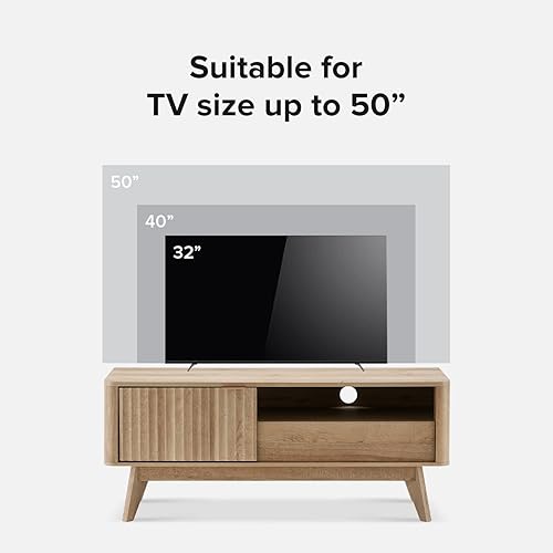 Miniatura 28 de mopio Brooklyn Mid-Century - Soporte de TV moderno para televisores de hasta 50 / 59 pulgadas, panel de forma de onda de 50 a 59 pulgadas, perfil