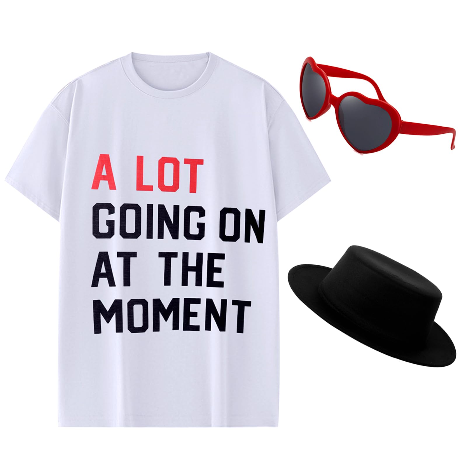 MprocenA Lot Going on at The Moment for Women Country Music T-Shirt Letter Graphic Novelty City Shirt Tee Casual Top Outfits