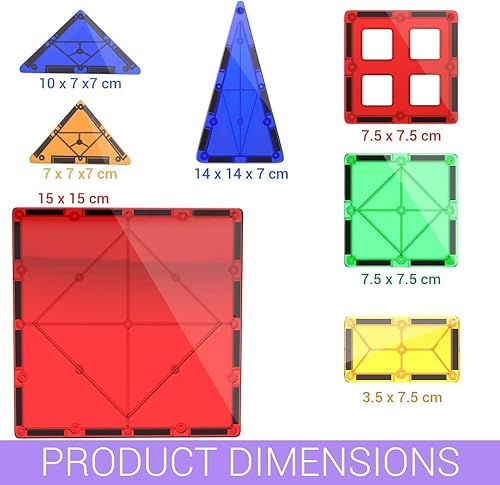 Miniatura 6 de Desire Deluxe Bloques de construcción de azulejos magnéticos, juguetes de construcción para niños y niñas, 47 piezas, aprendizaje educativo, regalo