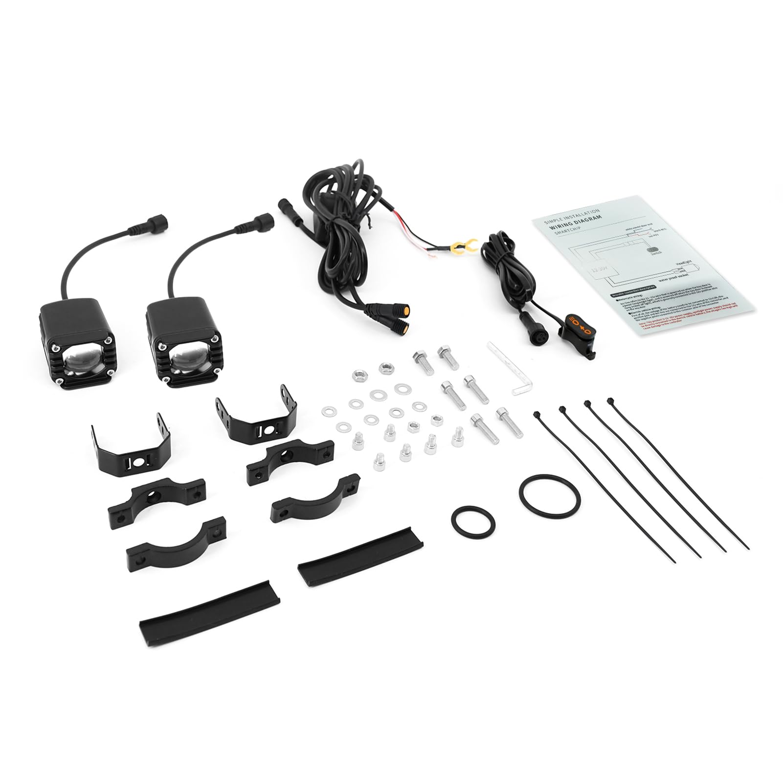 Keenso Fari LED Motociclo, 2Pezzi 40W 4000LM Luci di Guida Ausiliarie con Cablaggio Interruttore, 6000K Bianco 3000K Ambra per Auto ATV SUV Camion (luce viola)