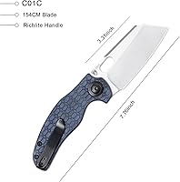Vista 2 de Kizer Cuchillos de bolsillo Sheepdog, hoja de acero de 3.31 "60.6 in, mango Richlite, cuchillo EDC, cuchillo plegable, V4488C3