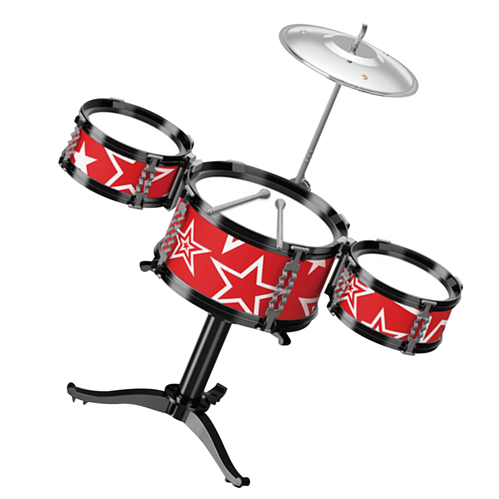 Omabeta Kleinkind-Schlagzeug für Kinder, Lustiges Jazz-Miniband-Rock-Set mit Musikinstrumenten, für Jungen und Mädchen, aus Sicherem ABS-Material (Schlagzeug-Set)