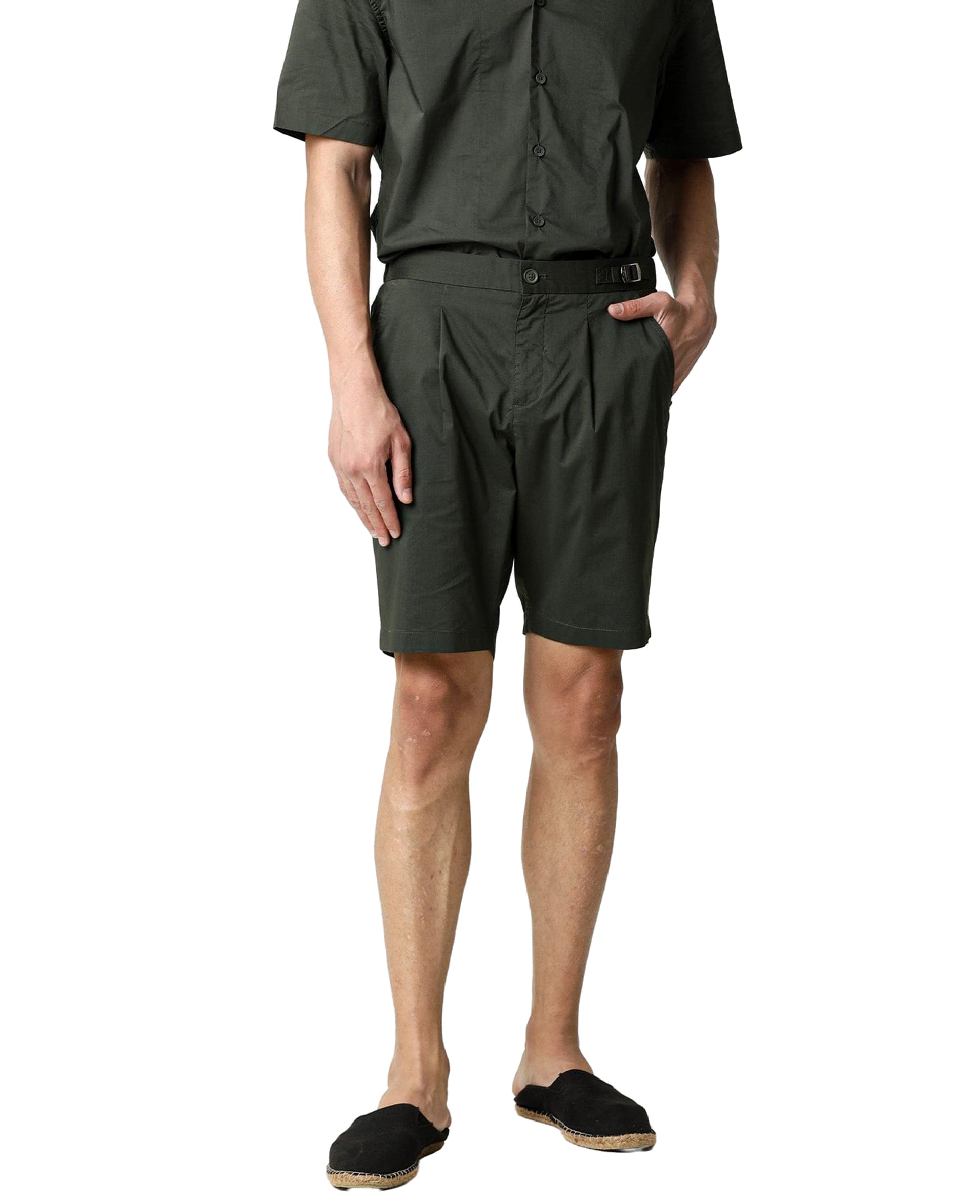 rare rabbit Men's Osaka Regular Fit Solid Cotton Mid-Rise Knee Length Short-picture-33