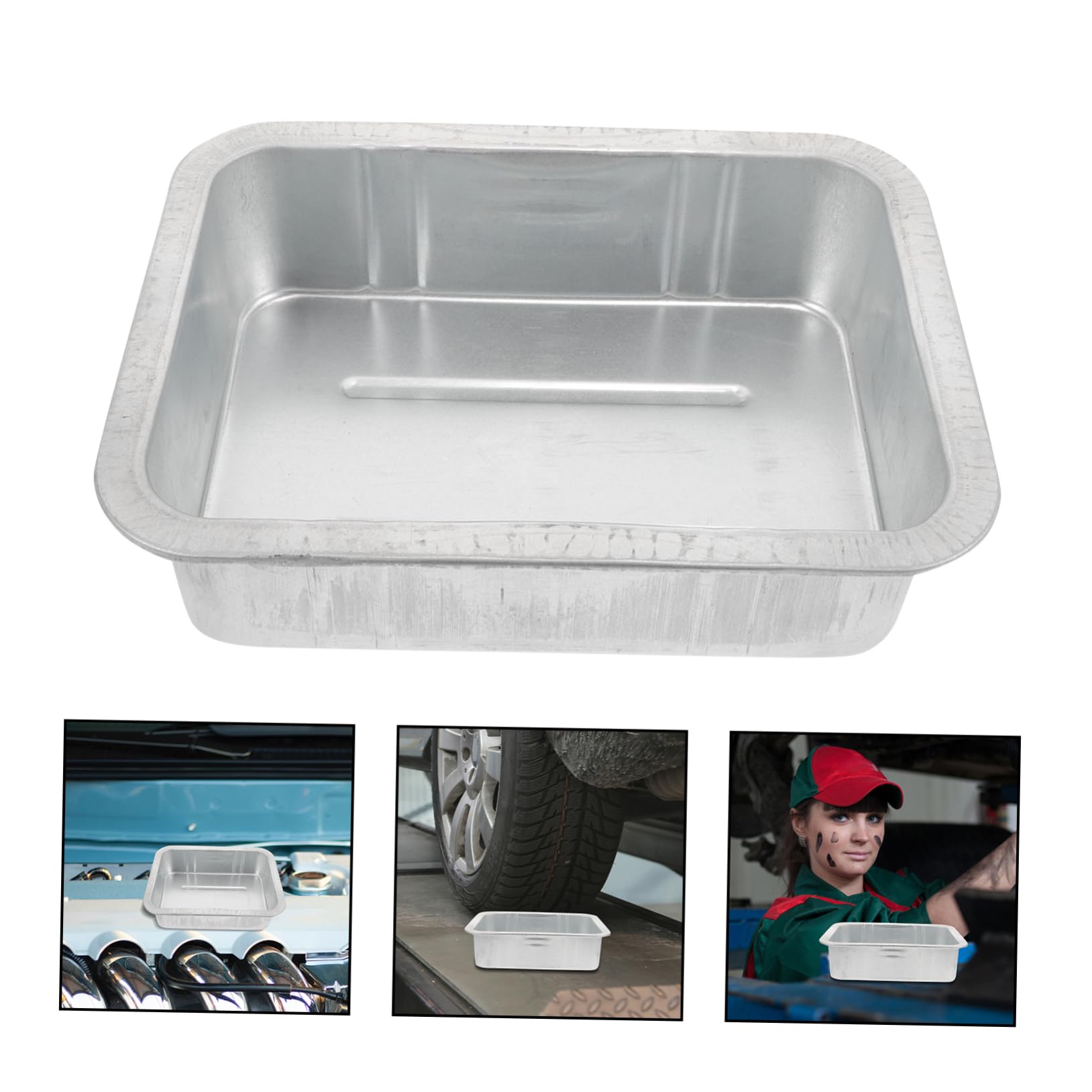 Ciieeo 2 Pièces D'huile Drain Plateau Bac à Huile Réparation Nettoyage Faire Le Ménage Poêle Égouttoirs pour Bac De Vidange D'huile De Voiture Acier