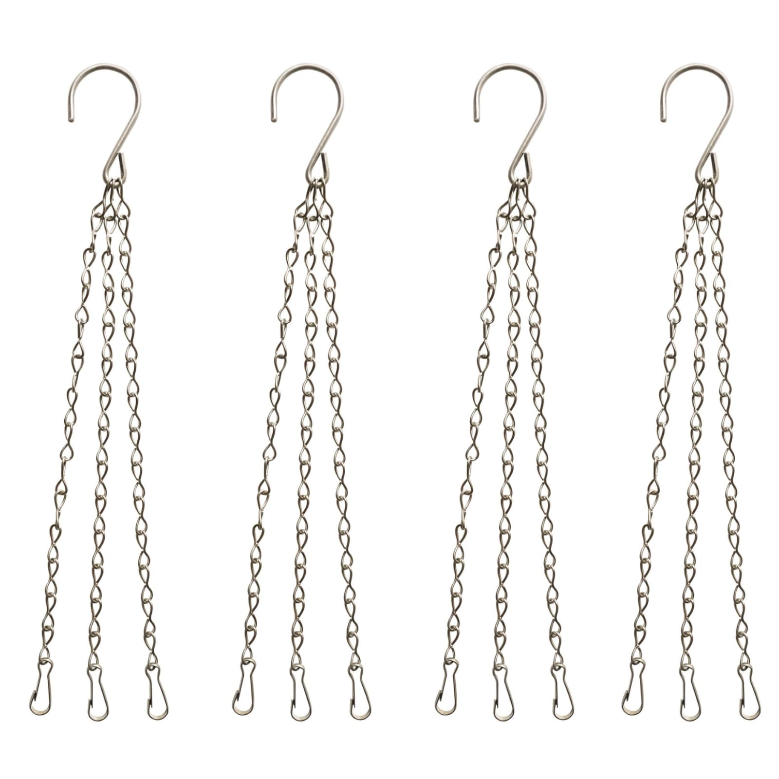 HowseHold Hanging Basket Chains 3 Point (Pack of 4) 14" Inch 36cm Metal Replacement Chain For Hanging Basket Bird Feeder Flower pots and Ornaments
