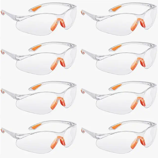 Gafas de Seguridad Transparentes 8Pcs - Protección UV para Trabajo y Deporte