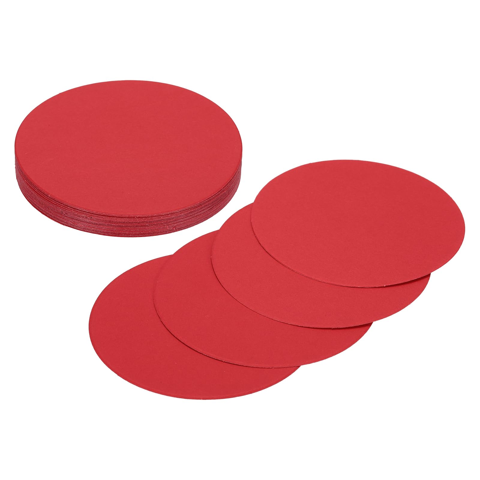 sourcing map 24 Pcs Circle Card Stock, 3 Inch Round Cutouts Paper Thick Cardboard Circles for Crafts Paint Supply DIY Projects Bulletin Board Decor, Red
