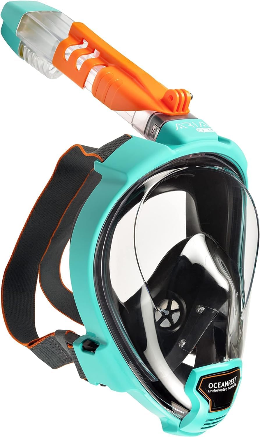 Aria QR + Quick Release Snorkeling Mask - Full Face Snorkeling Mask - 180 Degree Underwater Vision - 8 Colours and 4 Sizes