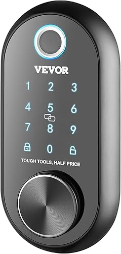 Miniatura 12 de VEVOR Cerradura inteligente, perilla de puerta inteligente 5 en 1, cerrojo de huellas dactilares con control de aplicación, cerradura de puerta de