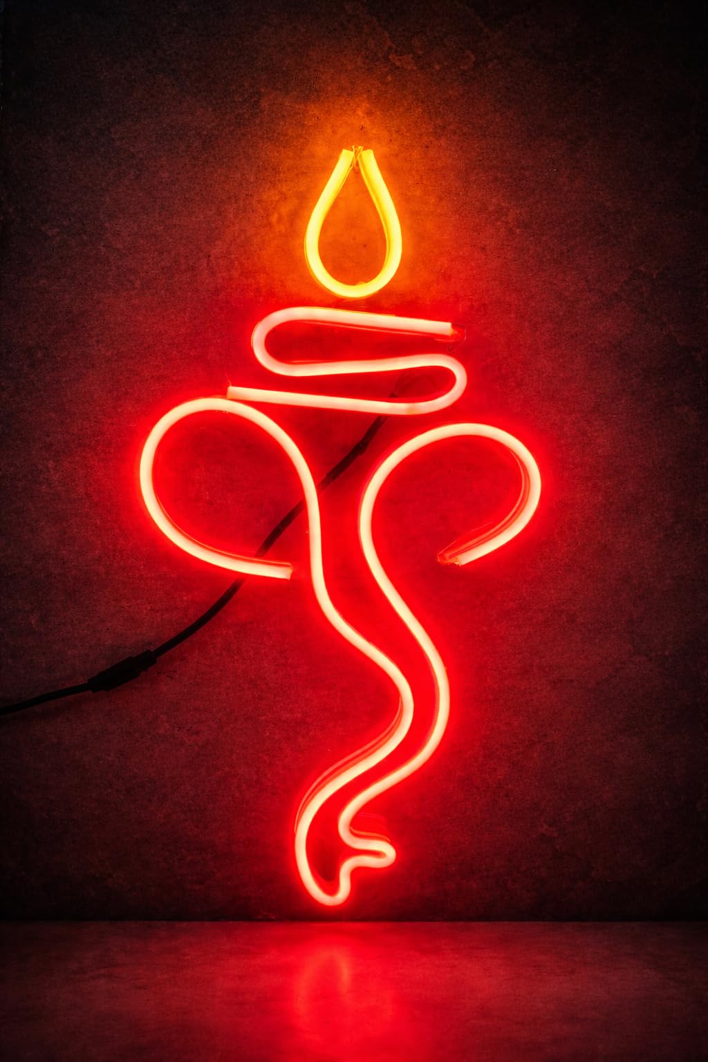 Ganesha Neon LED Light 14x7 inch | Ganesh Ji Neon Sign for Home Temple & Wall Decor | Red & Yellow LED Neon Flex with Acrylic Backboard | Plug & Play Spiritual Decorative Light-image-34