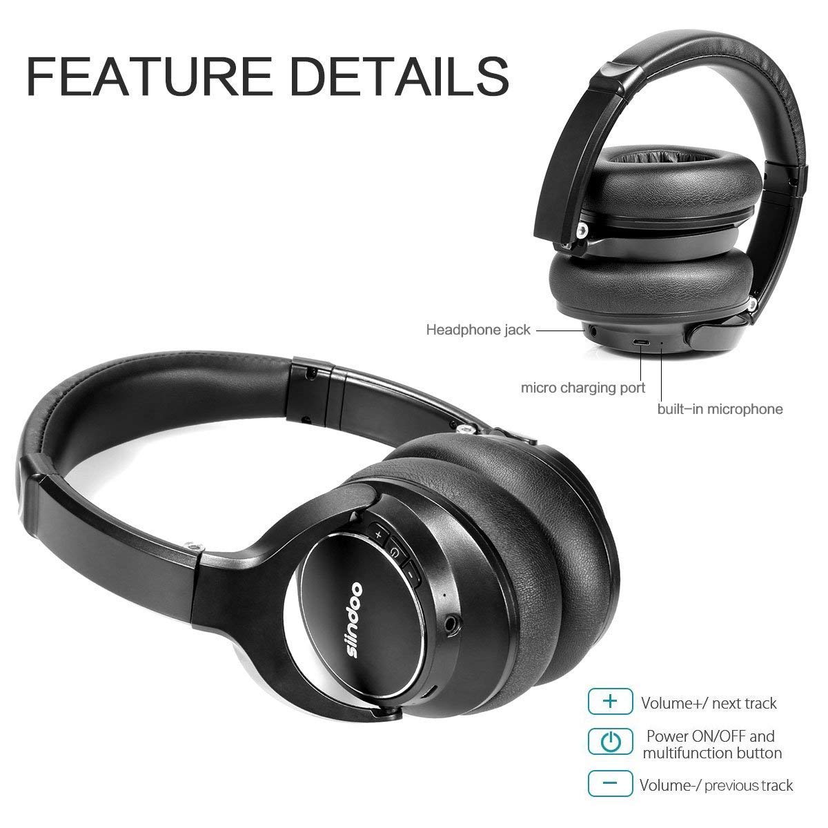 Siindoo JH-803 Bluetooth Over Ear 