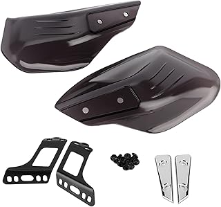 Protetores de mão para motocicleta com luzes – Par de protetores de mão de motocicleta, 2 peças universais de proteção de guidão de moto barra de proteção ABS acessório de modificação (marrom)