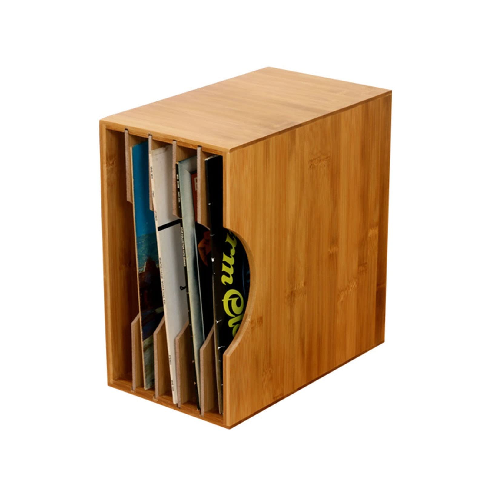 Support Rangement Disques Vinyle En Bambou - Jusqu'à 50 LP - Design à Fente Antidérapante - Organiseur Écologique Et Stable