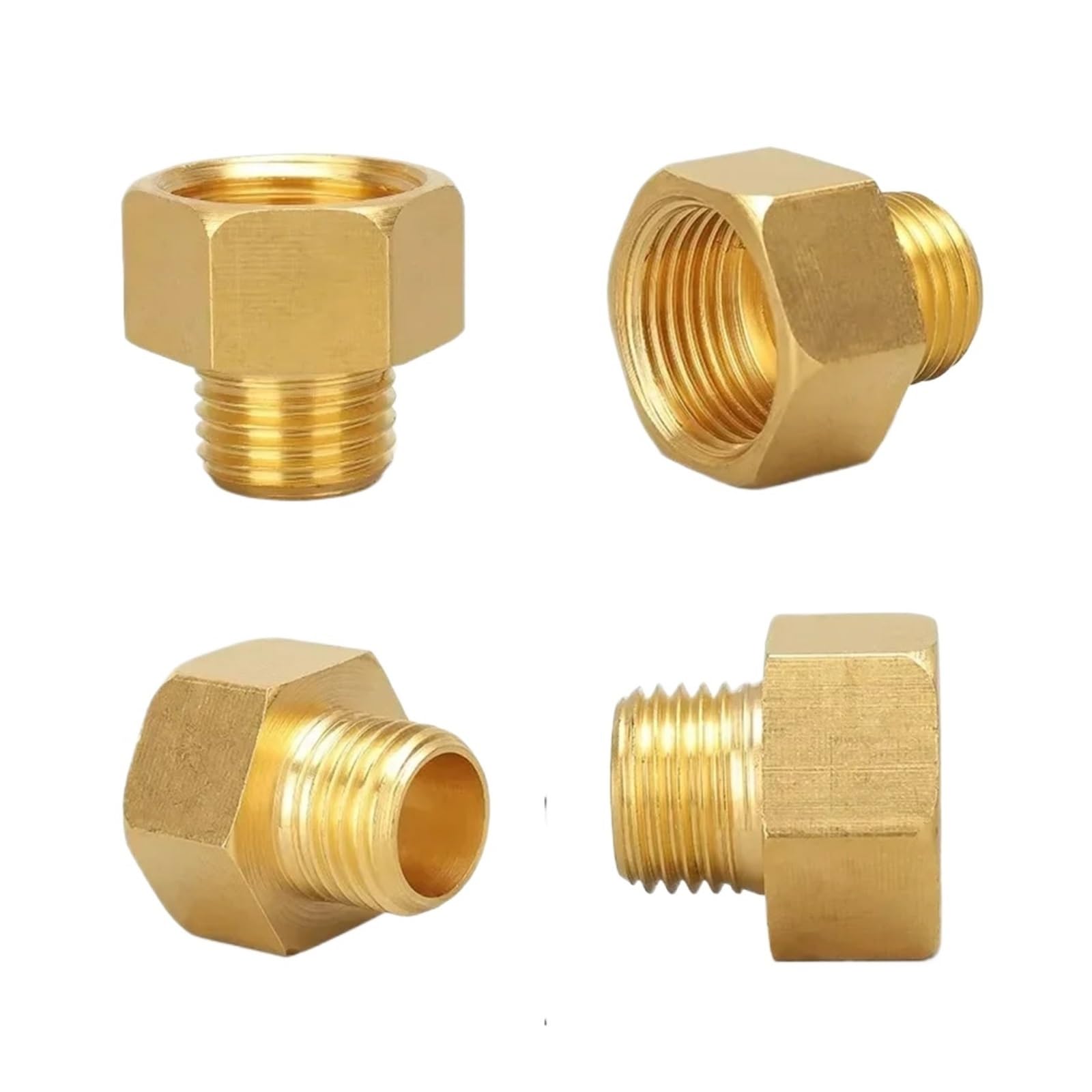 20-200 sztuk mosiężne złączki rurowe sześciokątny adapter redukcyjny 1/8 "1/4" 3/8 "1/2" BSP gwint męski na żeński złącze oleju gazowego(M02-F04,200 PCS)