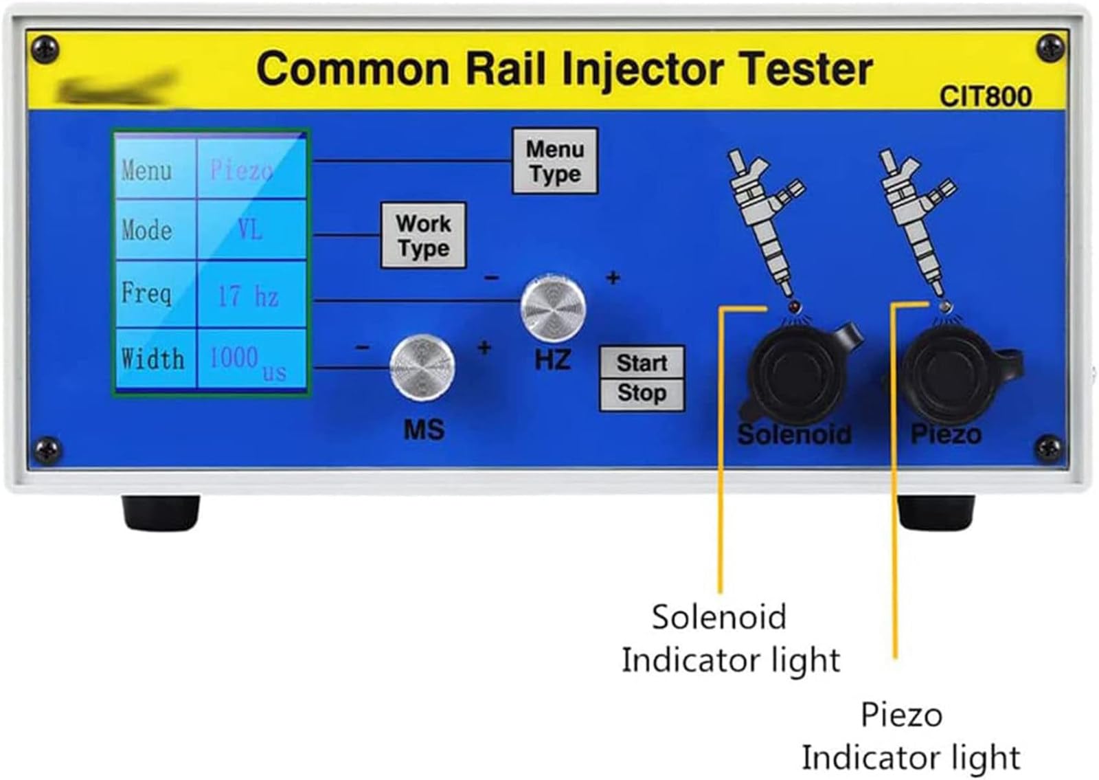 Tester Multifunzione per iniettori Common Rail, Tester per iniettori Common Rail CIT800, S60H Fuel Injector Nozz, Kit Tester per iniettori Common Rail