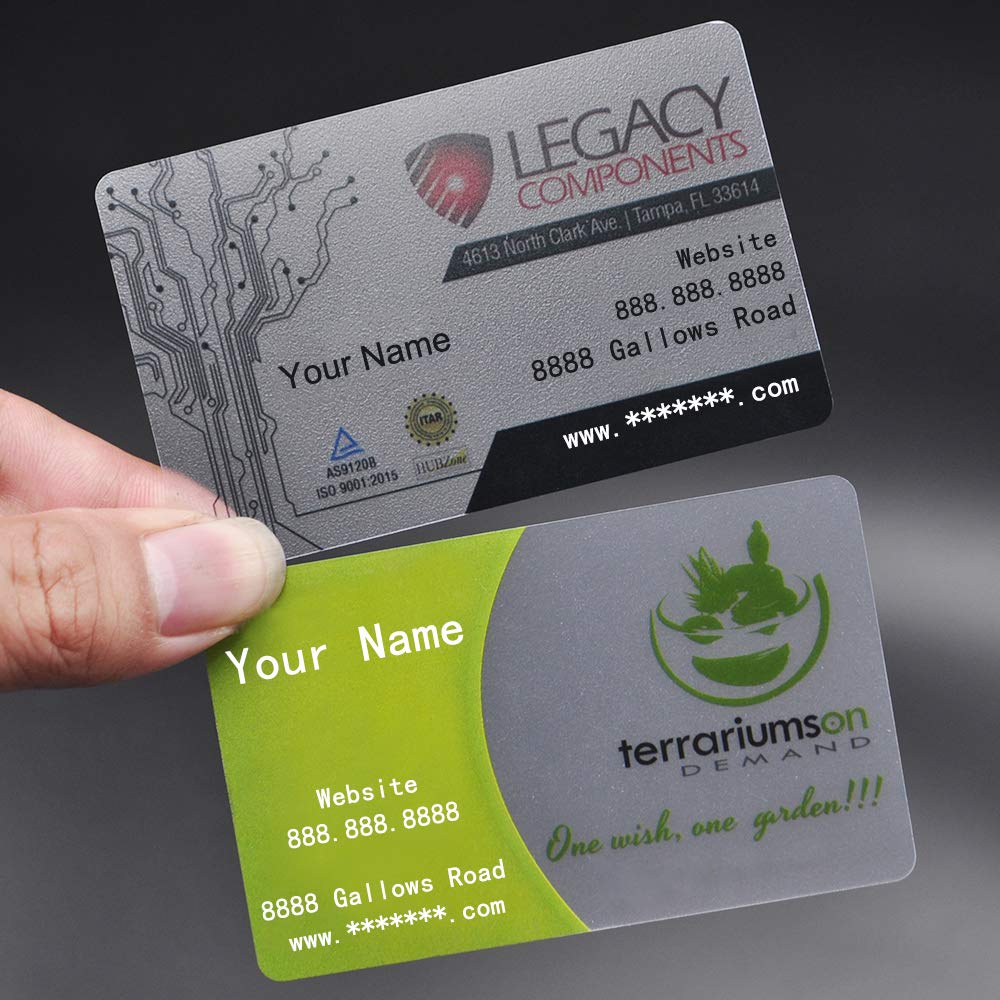 Muka 200 tarjetas de visita mate personaliza tarjetas de visita personalizadas de plástico, impresas a todo color, espesor de 0,38 mm