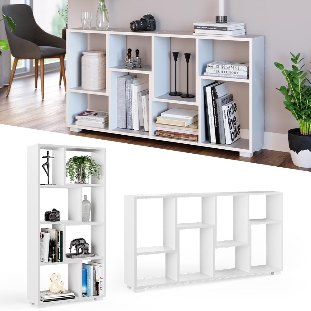 Vicco Meuble de Rangement Cube Domus, Blanc, 60.2x120cm 8 Compartiments, utilisable pour Une répartition Flexible de l’Espace et Le Rangement