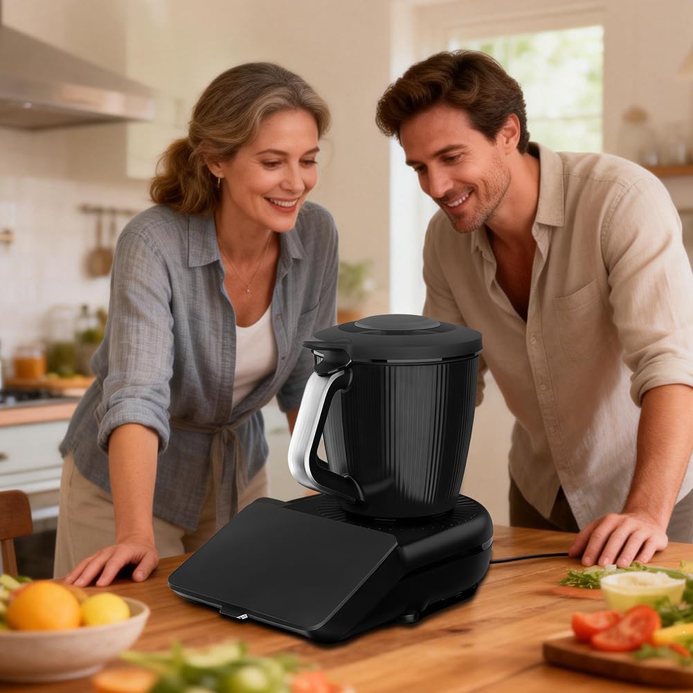 AUAUY Folia ochronna na wyświetlacz, kompatybilna z Thermomix TM7 Vorwerk, silikonowa osłona wyświetlacza, akcesoria kompatybilne z Thermomix TM7, płyta ochronna, odporna na zarysowania, czarna