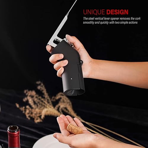 Miniatura 4 de Sacacorchos de palanca vertical para abridor de vino, sacacorchos de camarero con cortador de láminas para bar, restaurante, fiestas con camareros