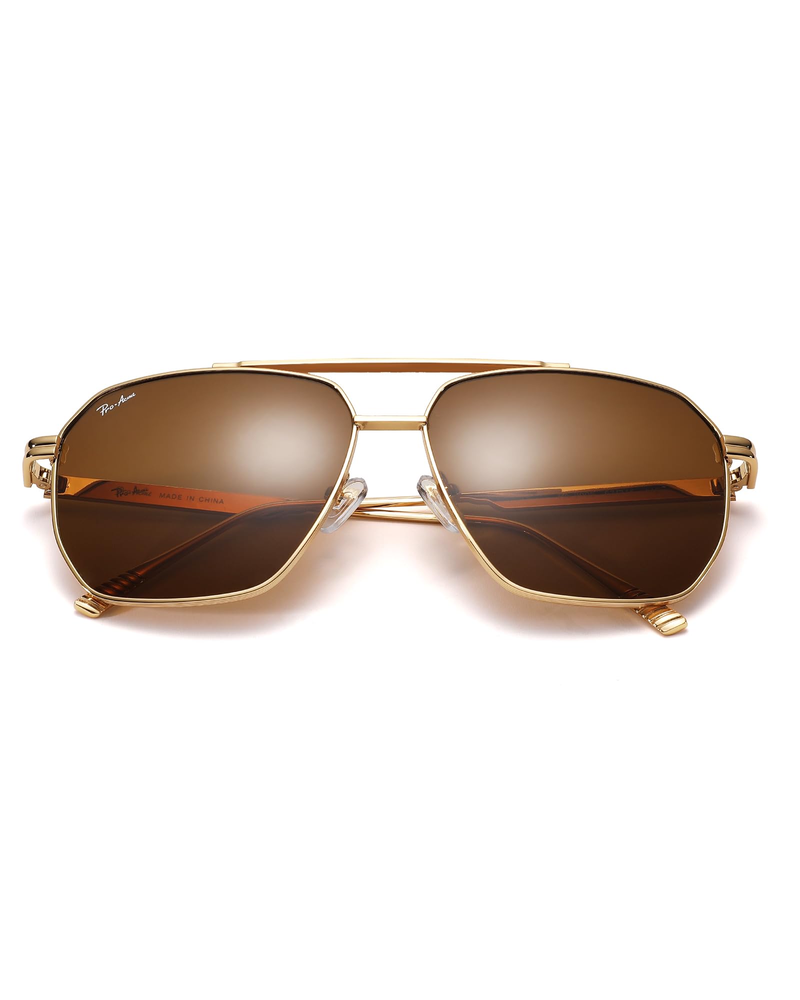 Pro Acme Vintage Oversized Square Aviator Sunglasses, Heavy Duty Metal Frames with Glass Lenses for Men & Women