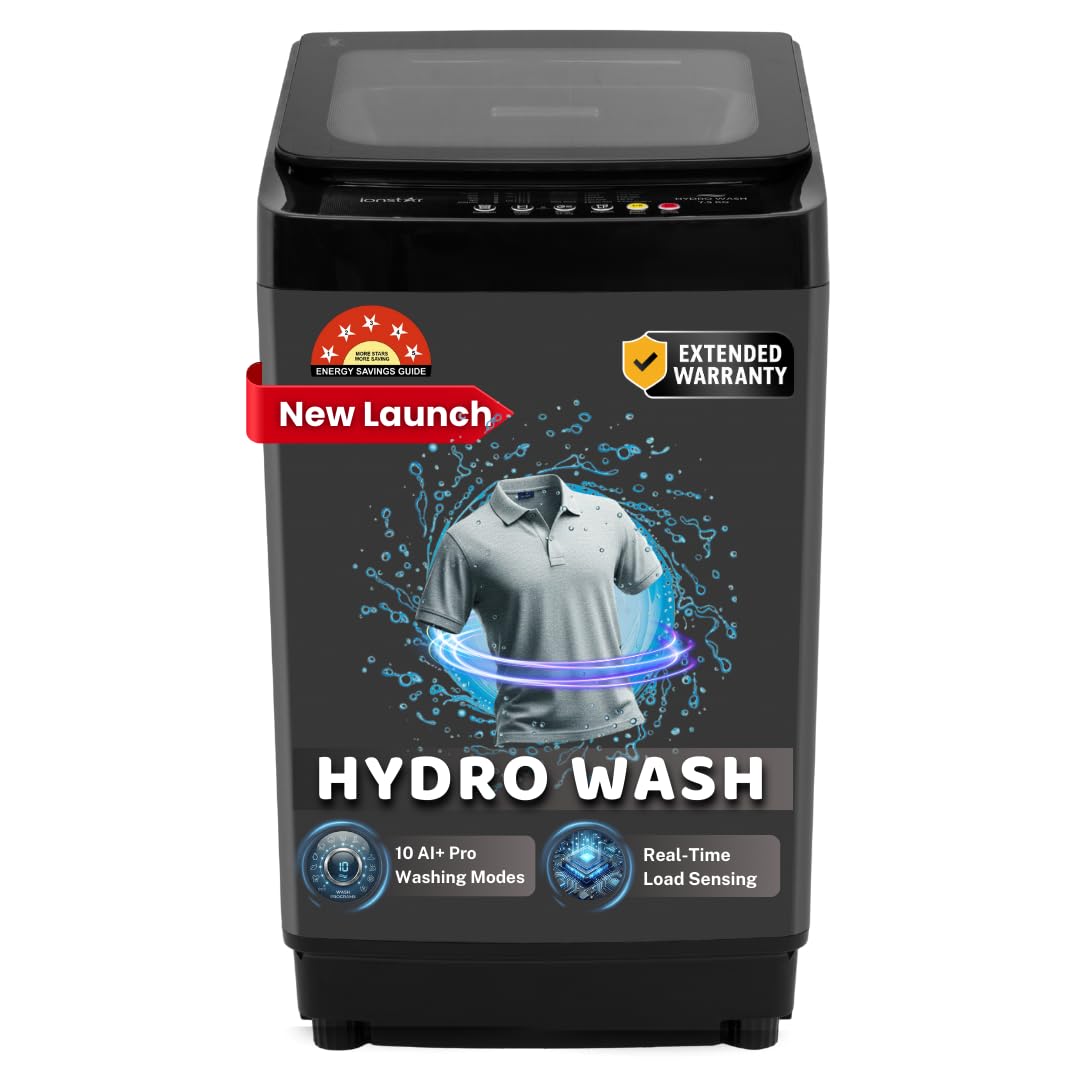 ionstar 7.5 KG Fully Automatic Washing Machine 5 Star | 10 Ai+ Washing Modes | Heavy Duty | Dual Action Magic Filter | Deep Clean | Toughened Glass -Soft Closing| Powerful Copper Motor 75HYDRO-G6BG-N1-image-40