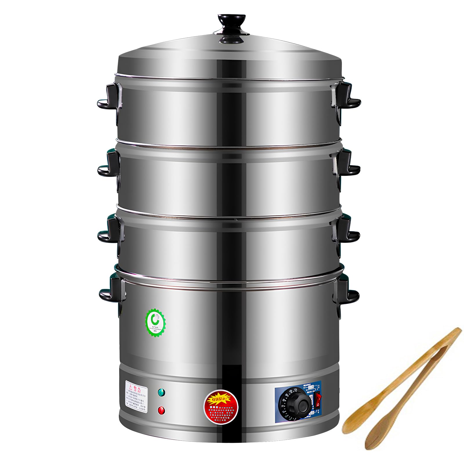 YXZQLOZ 220v Electric stainless steel steamer featuring constant temperature control and automatic heating for breakfast and an efficient cooking solution. (4300w 52cm)