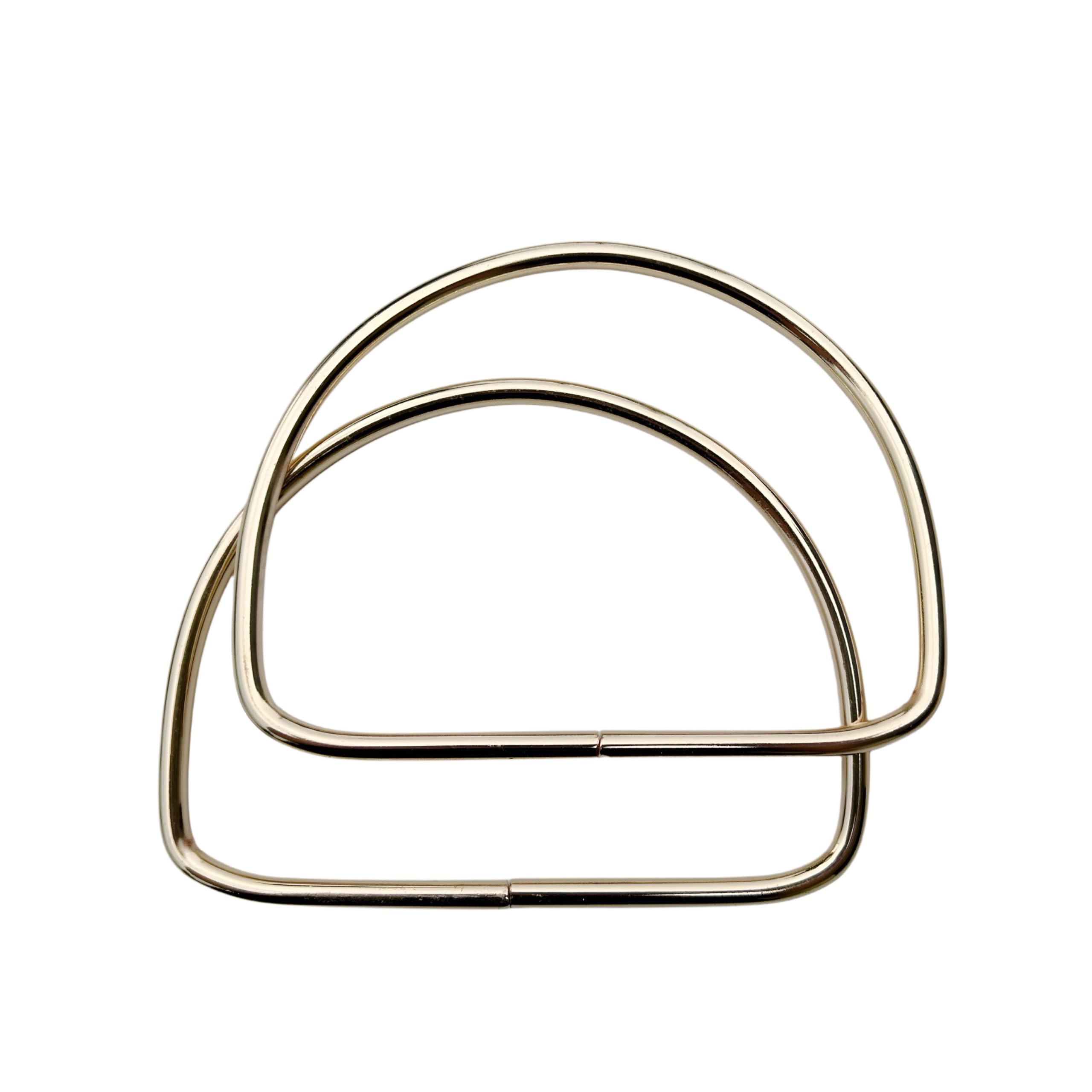 2 Pcs D-Shaped Metal Purse Handles – 13cm Handbag Frame for DIY Crafting, Available in Gold and Black, Perfect for Clutch & Bag Making