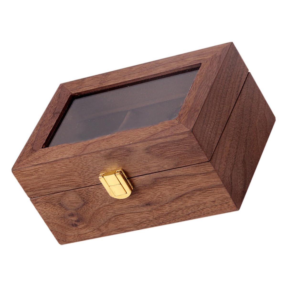 Boîte à montre en bois marron : coffret de rangement luxe verrouillable