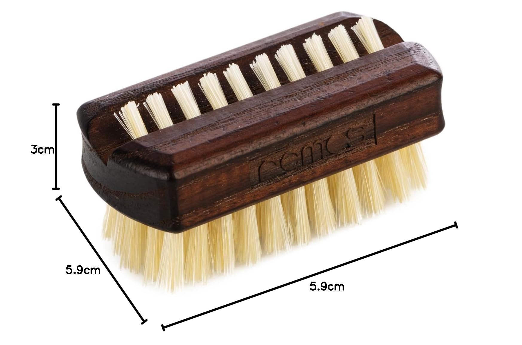 REMOS Mini Brosse à Ongles de Voyage avec Poils de Sanglier en Bois de hêtre [5,9 x 2,9 x 3 cm]