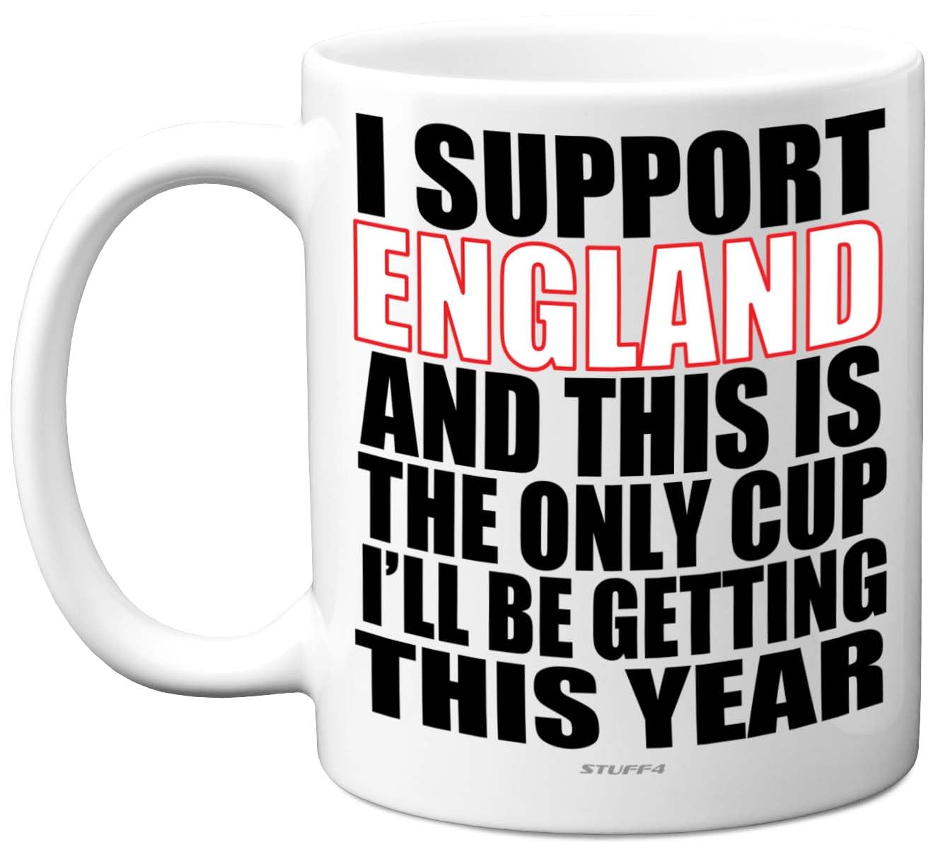 Funny Football Mug Gift for England Fans - Footy Only Cup - Joke Xmas Birthday Mugs Present Gifts for Son Dad Brother Uncle Colleague Friend Cousin, 11oz Ceramic Dishwasher Safe Coffee Tea Cup