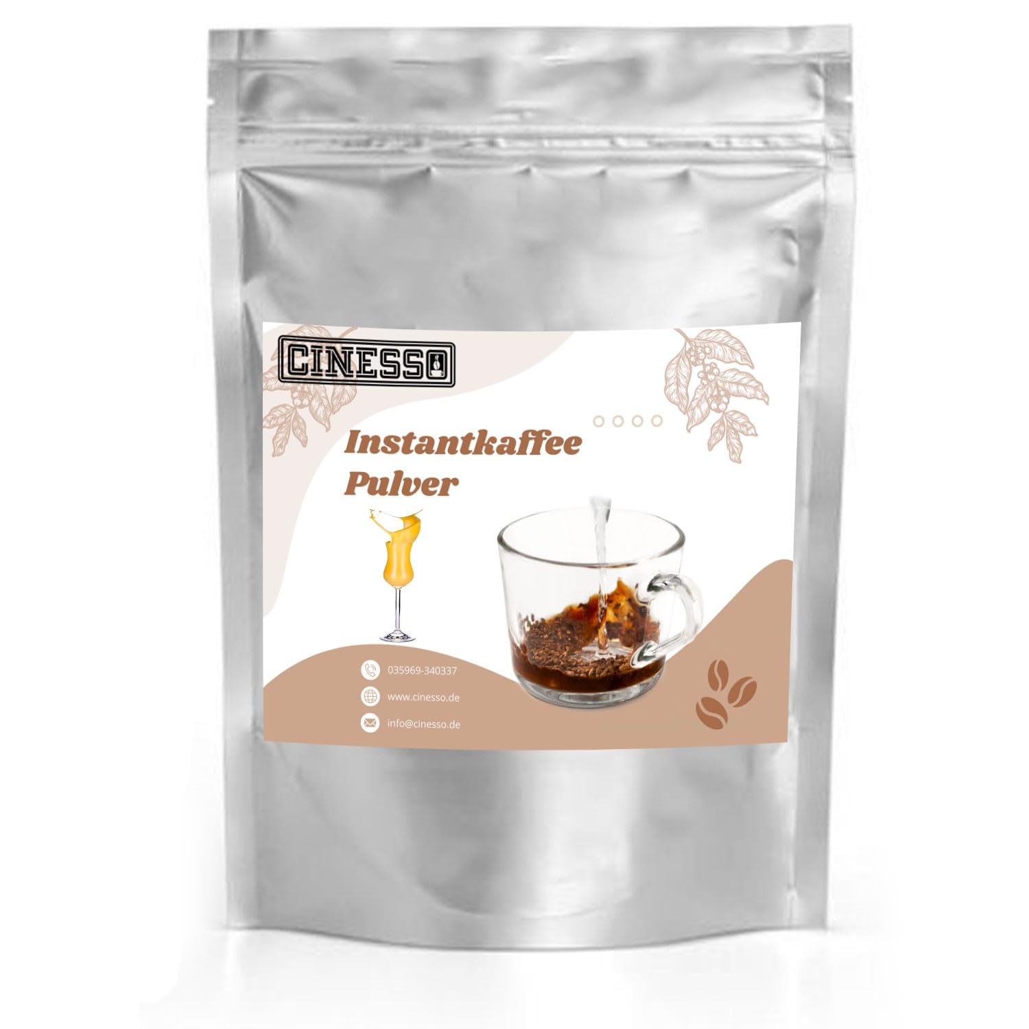 Cinesso Löslicher Kaffee Instant Pulver, schnelle und einfache Zubereitung, alkoholischer Geschmack, mit verschiedenen Aromen, ohne Maschine, praktischer Kaffeegenuss (10 Kg, Eierlikör)