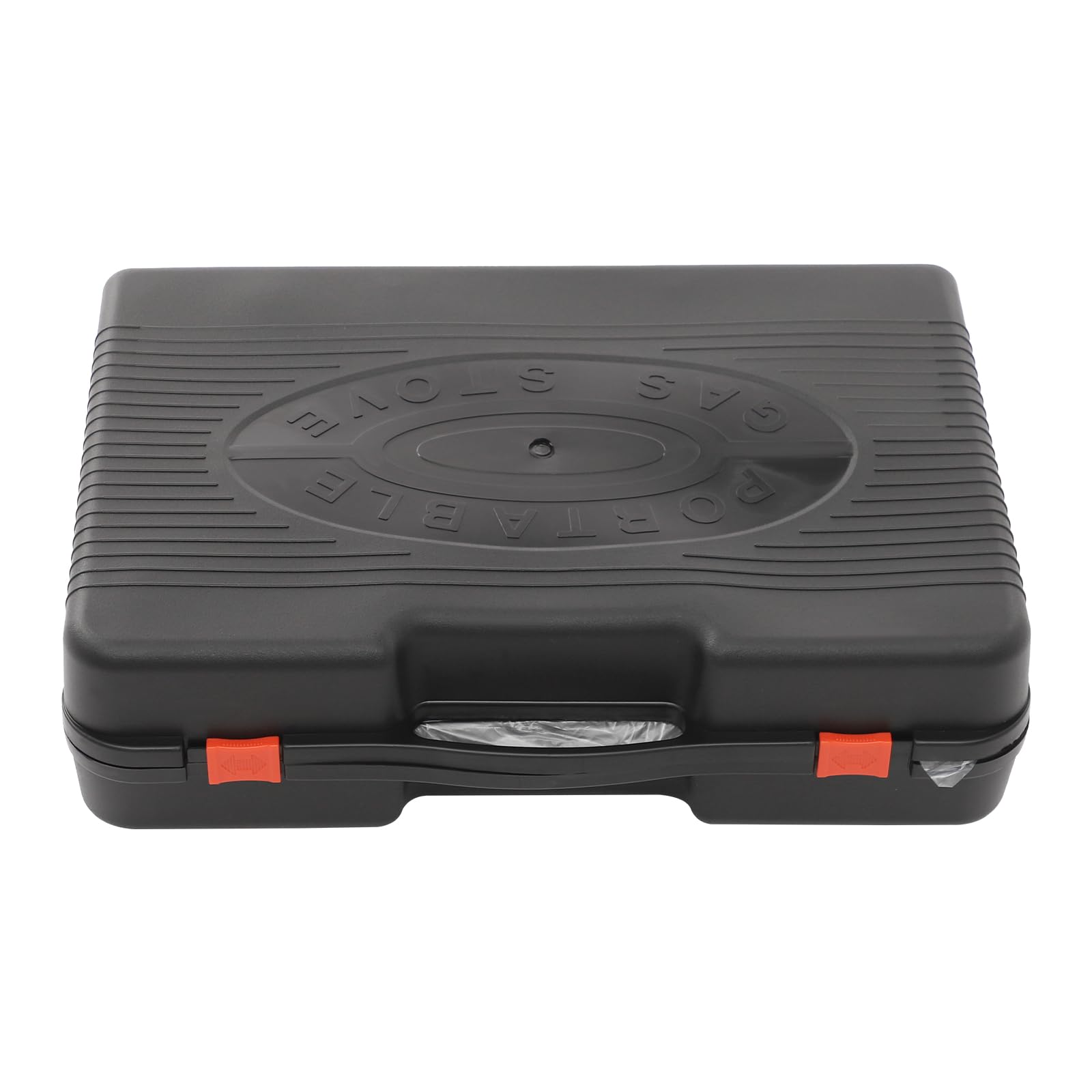 Tragbarer Gasgrill, Camping Gasgrill mit Transportkoffer und Fettbehälter, Tischgrill mit Grillplatte, Camping Kocher, Campinggrill Gas, Gaskocher Set für Terrasse, Balkon und Garten (Schwarz)