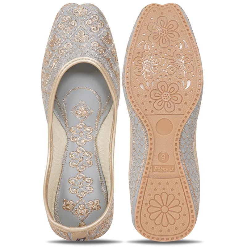 Image of DFR Women Juti | Embroidered Rajasthani Mojari Girls Shoe