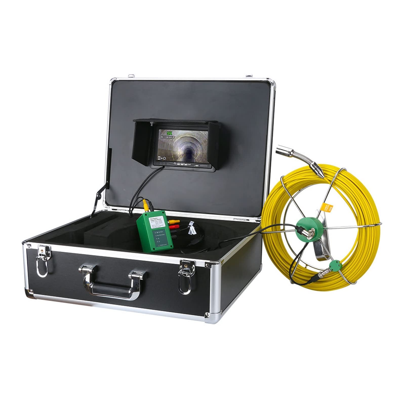 Kamera kanalizacyjna 7 -calowa bezprzewodowa Wifi Drenaż kanalizacji Industrial Endoscope 2 mm Przemysłowa kamera rur endoskopowa z LCD Monitor Antykorozyjna(F9200WF-20M)