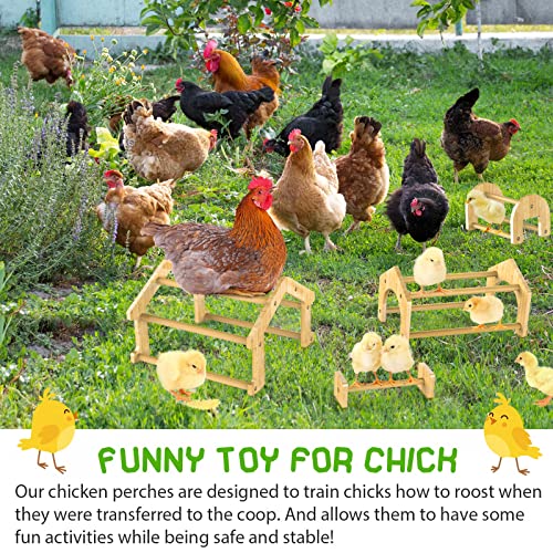 Image of Bamboo Chicken Perch Set(4 Pack), Strong Roosting Bar for coop and brooder, Training Perch for Large Bird, Hens, Parrots, Macaw, Easy to Assemble and Clean, Fun Toys for Chicken