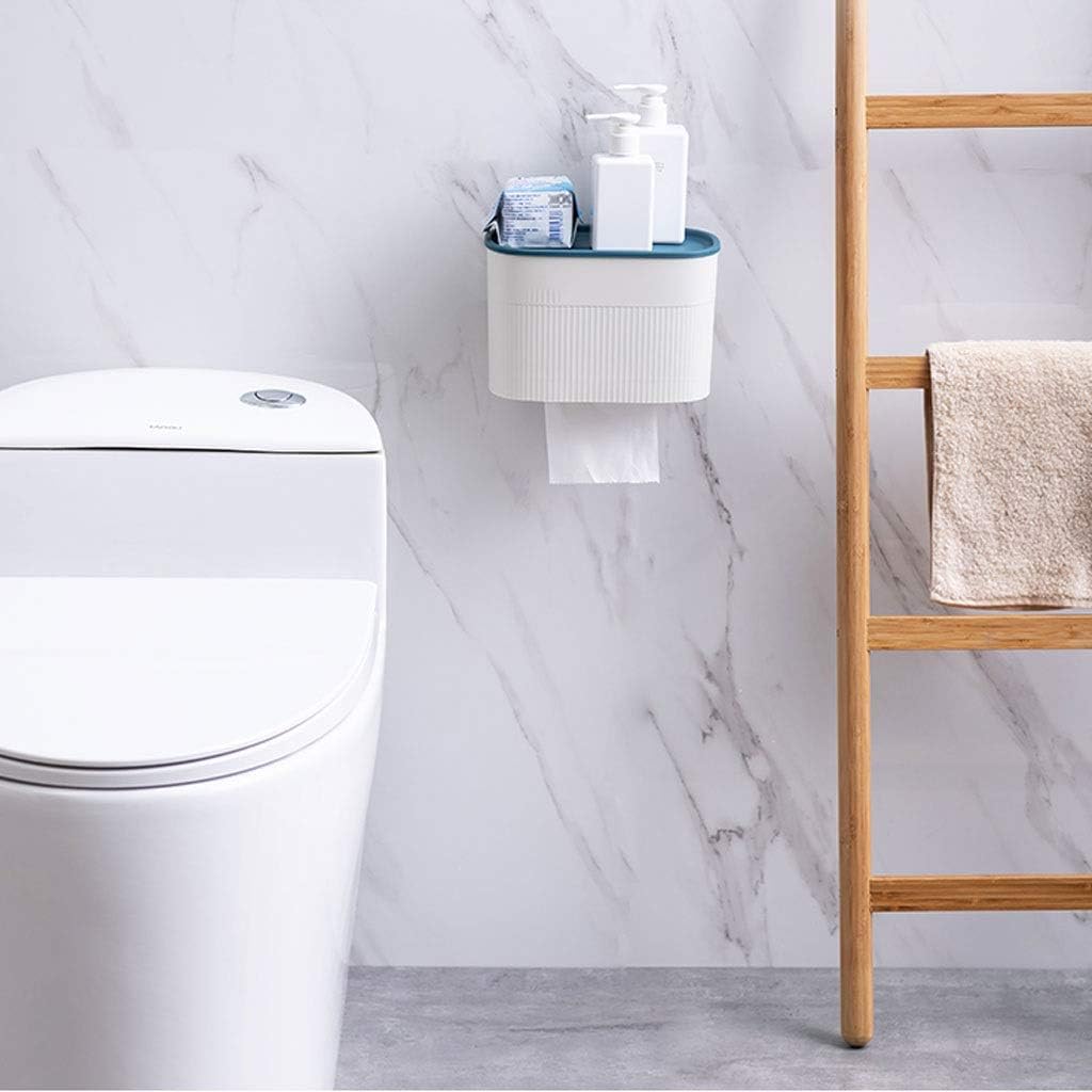 Free Standing Toilet Paper Holder Bathroom Wall-Mounted Tissue Box Free Punching Toilet Paper Tray Creative Toilet Paper Holder Toilet Paper Holders (Color : Pink)