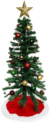 Árbol de Navidad Artificial Pino de Navidad con Patas de plastico Duro Perfecto para decoración de Navidad en Interior