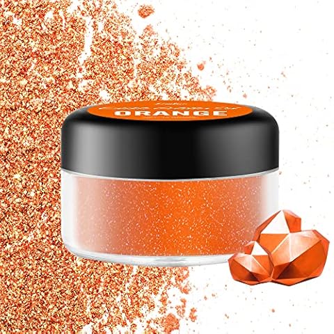 Essbarer Glitzer - 10g Essbarer Glitzerpulver Schimmer Glitzerstaub für Getränke, Kuchen, Lebensmittel - Metallisch Glitzerpuder Lebensmittelfarbe Pulver zum Cocktails, Wein, Fondant, Keksen (Orange) Cover