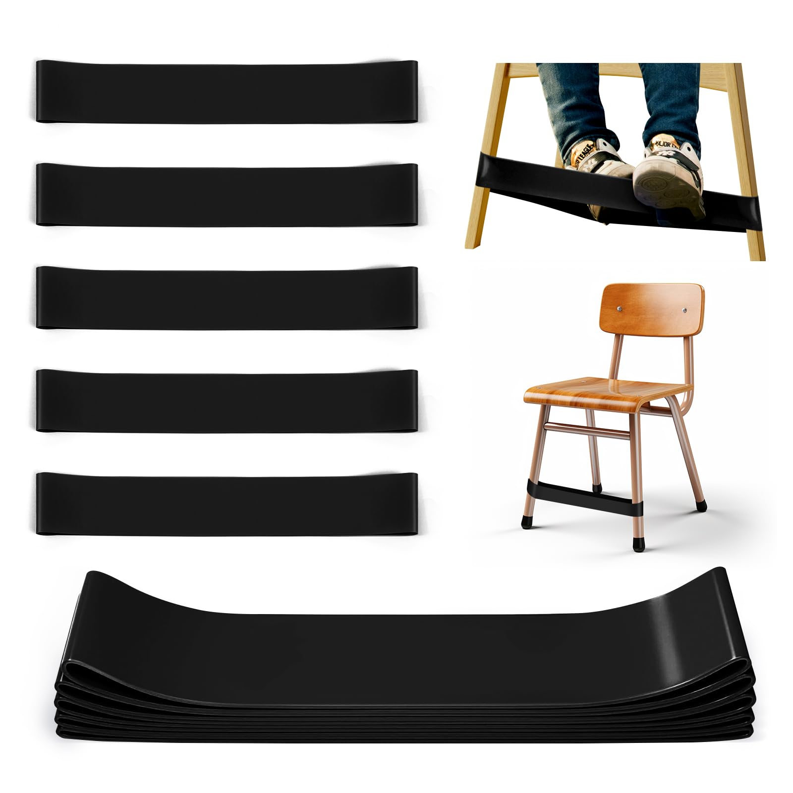 WNSIRVY 5 Pack Chair Bands for Kids with Fidgety Feet ADHD Tools for Kids Improve Focus & Reduce Restlessness