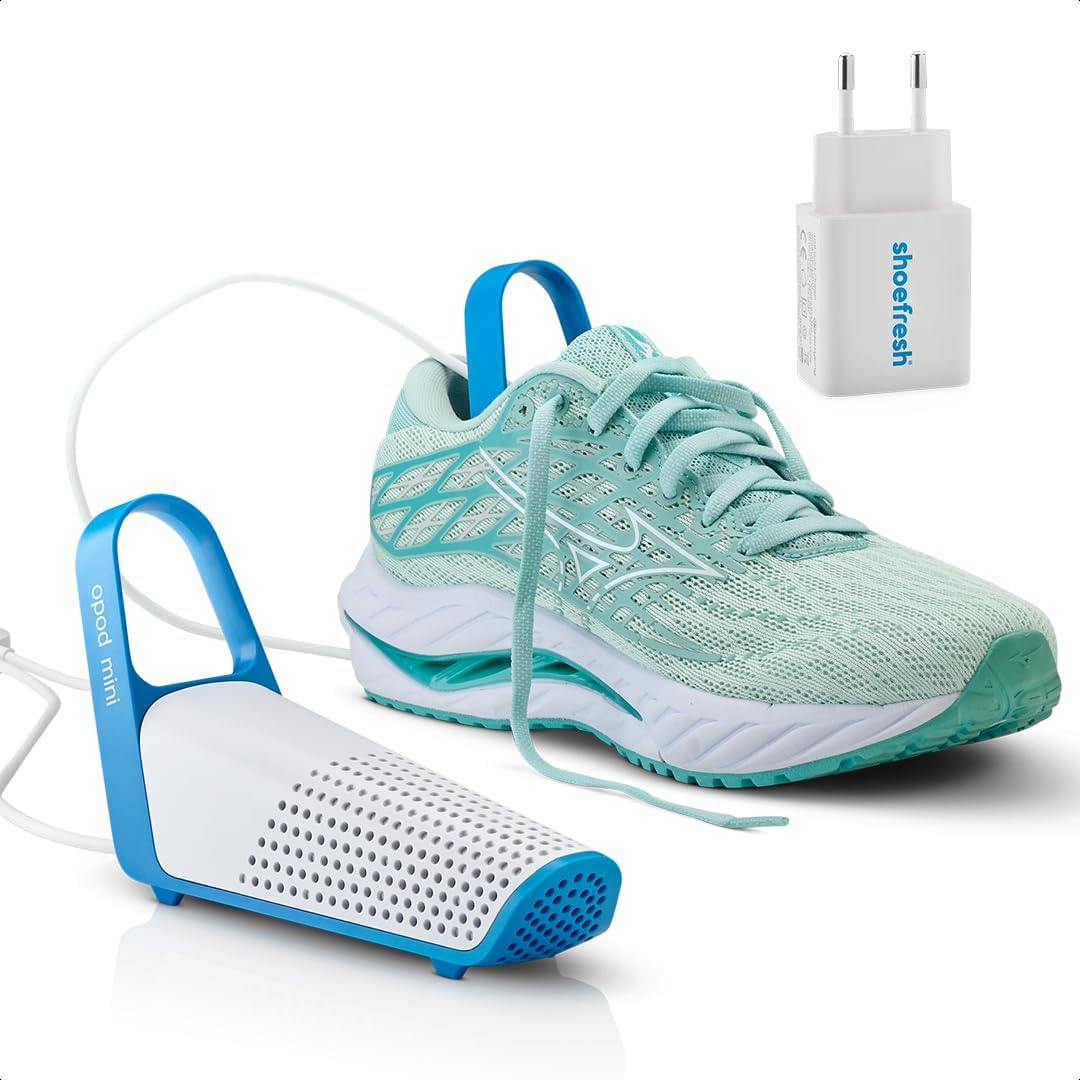 Shoefresh Opod Mini Elektryczna Suszarka do Butów, USB-C, Przenośna, Timer | Ciepłe powietrze 40°C, Timer 4 lub 8 godz., Dezodoryzacja obuwia, Piłkarskie, sneakers, rękawice i buty narciarskie