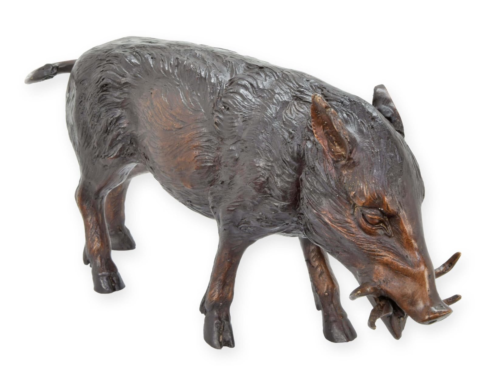 Sanglier en bronze aubaho au design rétro, décoration coulée à l'ancienne