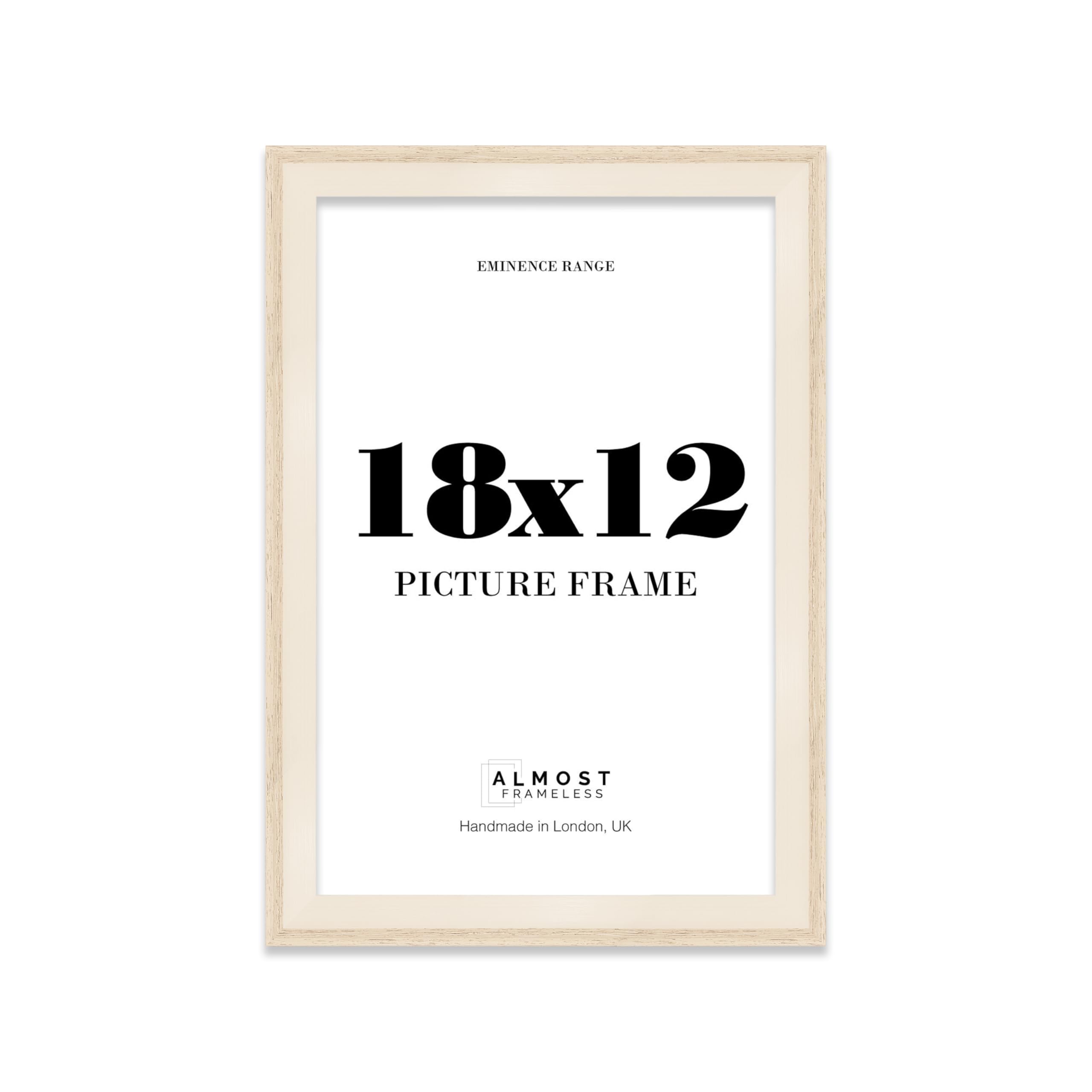 18x12" Oak Picture Frame - Rustic Wood Industrial Effect Photo Frame for Wall Display, Ideal for Posters, Prints & Home Décor, Wall Hooks, 32mm Edge - 1 Pack
