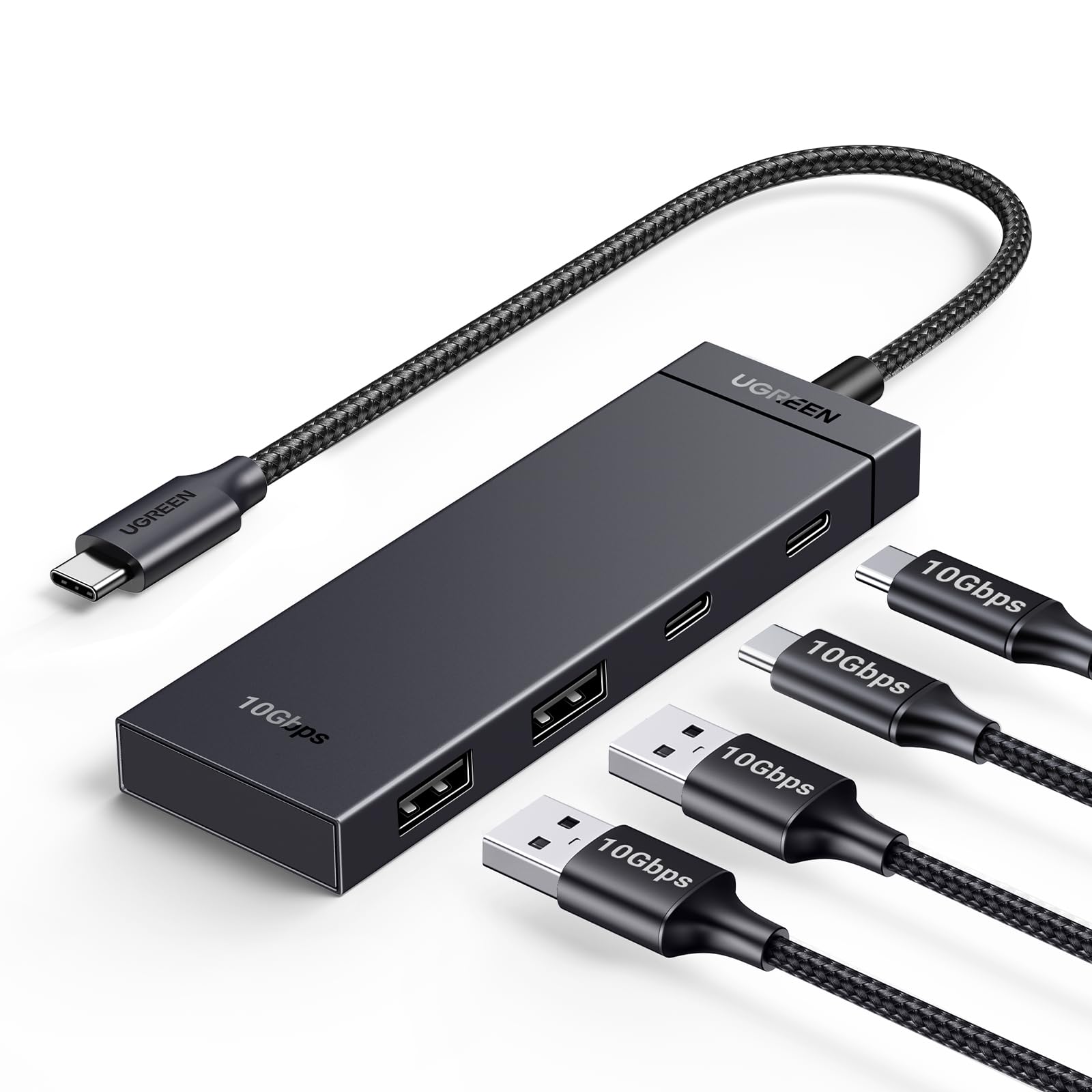 UGREEN 10Gbps USB C Hub, 4 in 1 USB 3.2 Splitter with 2 Type C&A Ports for PC, Laptops, MacBook Air, iPad, iPhone 16/15 Pro Max, Surface, and More (0.3M)-image-13