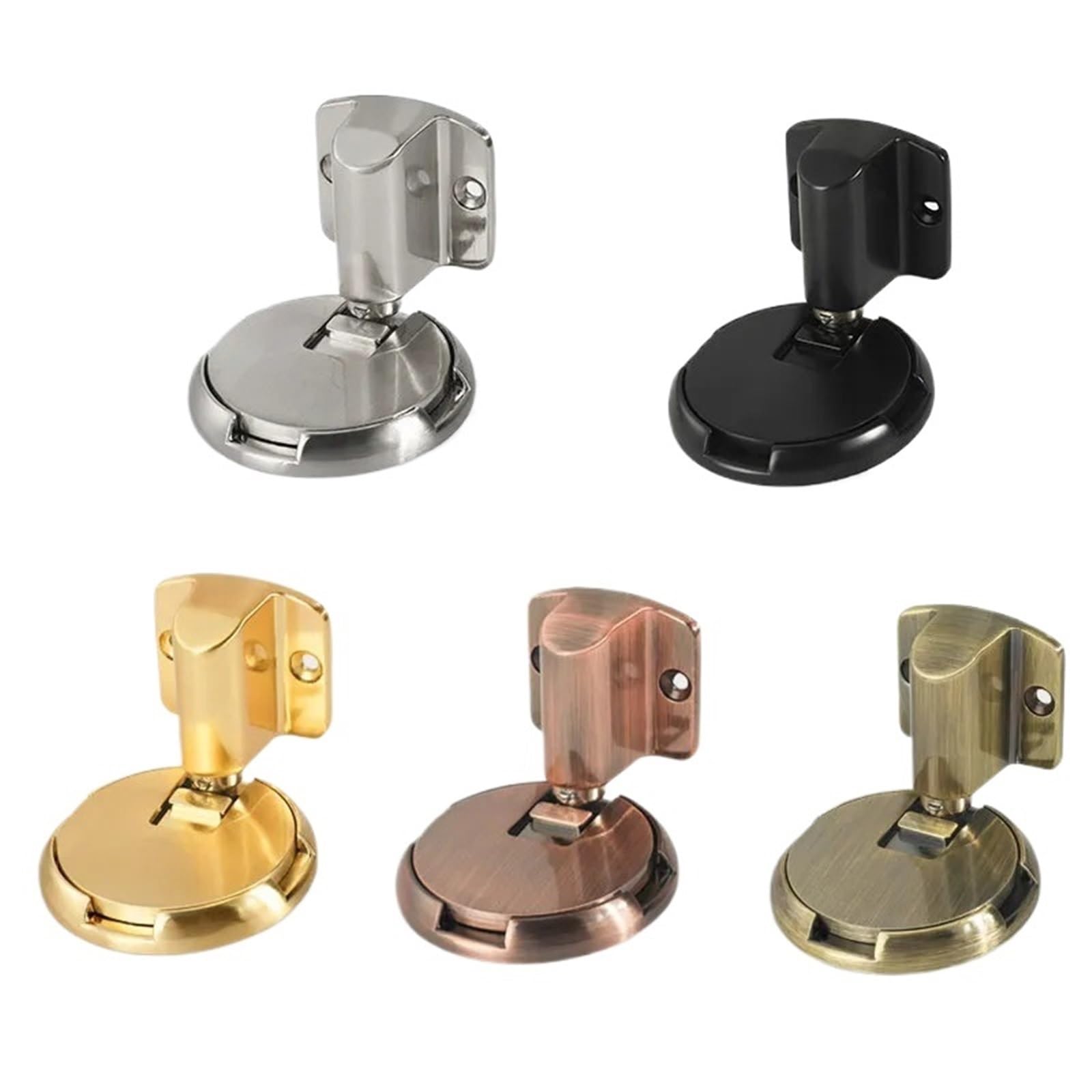 1pcs Zinc Alloy Mechanical Door Stop Nail Free Door Stopper(Red Bronze)