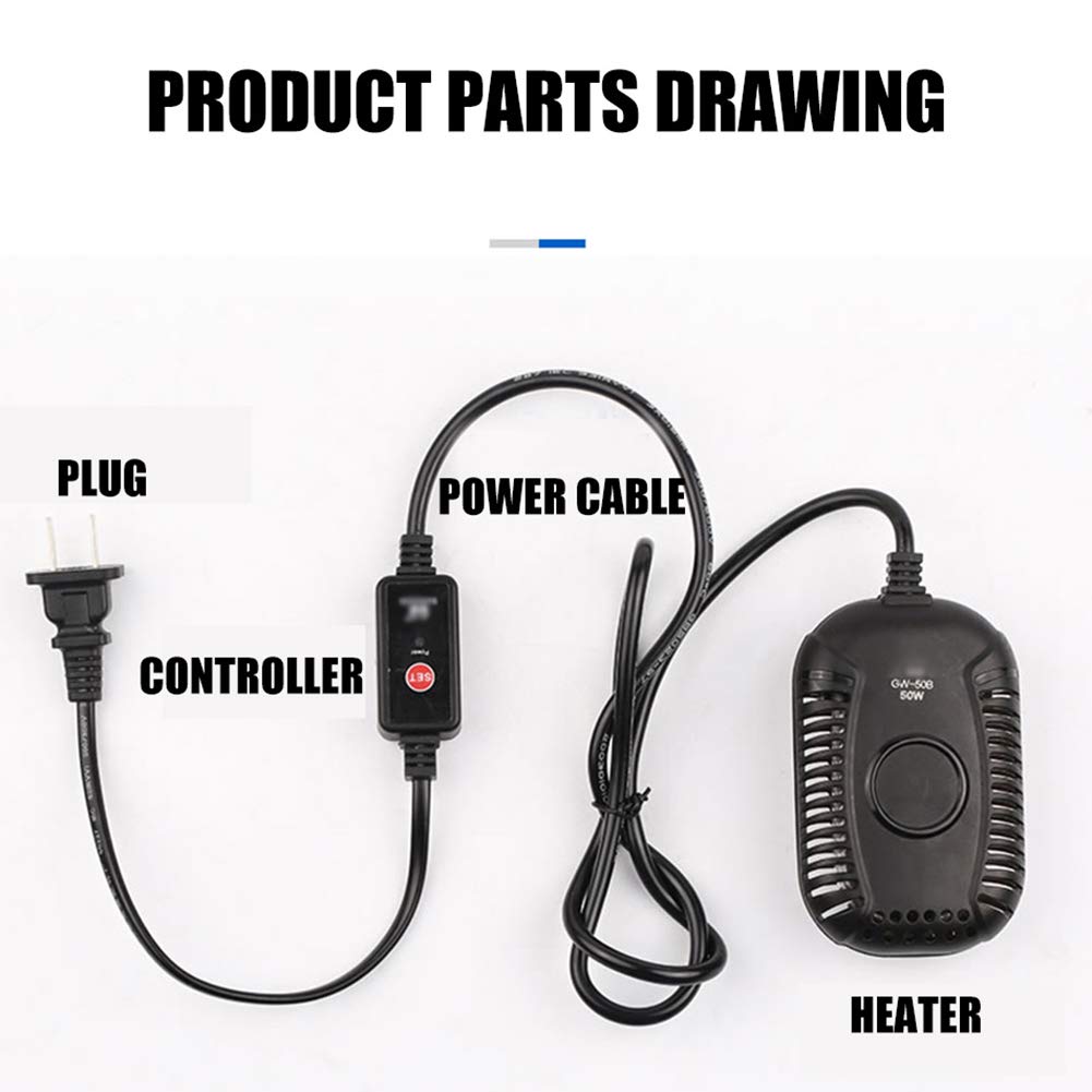 Pequeña Varilla Calefactora Electrónica De Temperatura Constante, Calentador Sumergible Para Acuario, Con Pantalla Digital De Temperatura Y Controlador De Temperatura Externo, GW 150B (GW 100B)