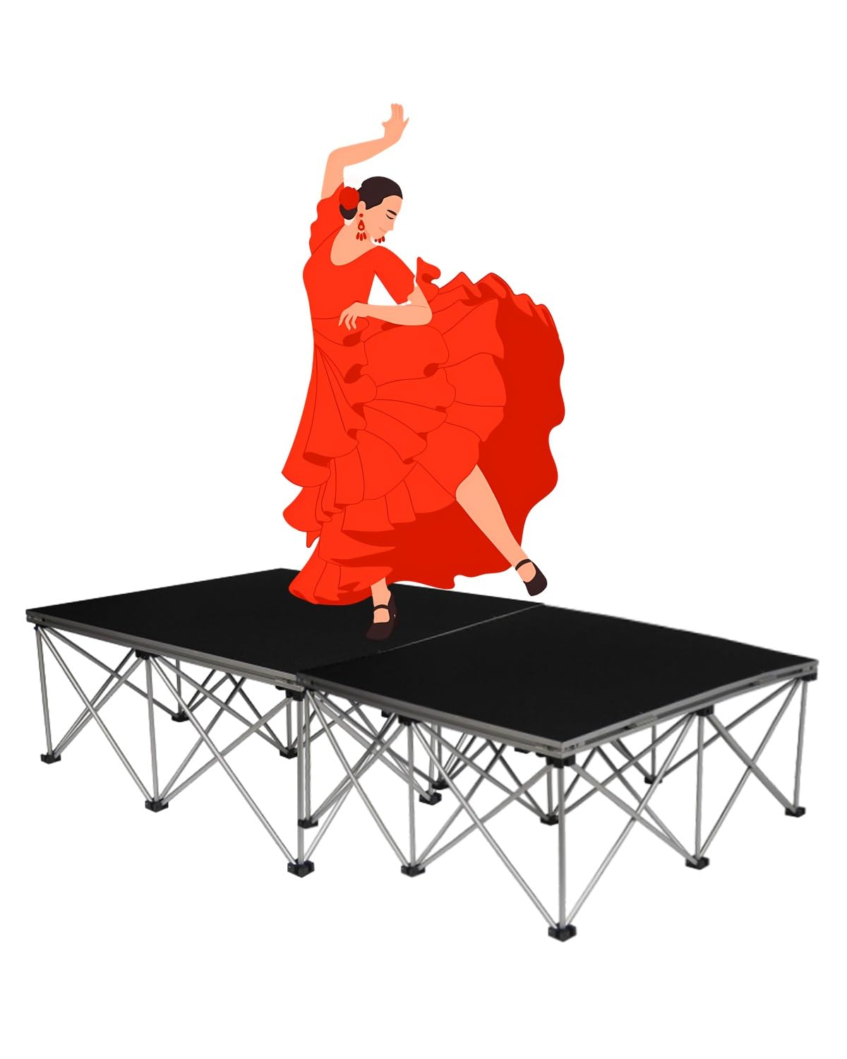 Piattaforma portatile pieghevole per palcoscenico – Riser resistente per teatro e teatro per bambini
