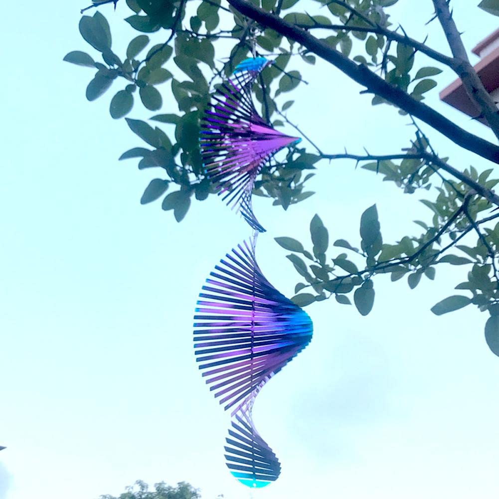 Molinadores de viento, hélice 3D de acero inoxidable colgante, molinillos de viento para patio y jardín, colgante de acero inoxidable para colgar en interiores y exteriores