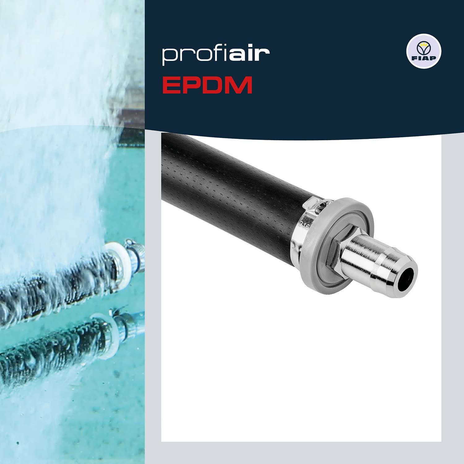 FIAP profiair EPDM 1.000 - Luftausströmer - Teichbelüftung - Material EPDM - Wasserbelüftung - Membranausströmer - Ausströmerlänge: 1.000 mm - Anschluss 18 mm - Fischzucht