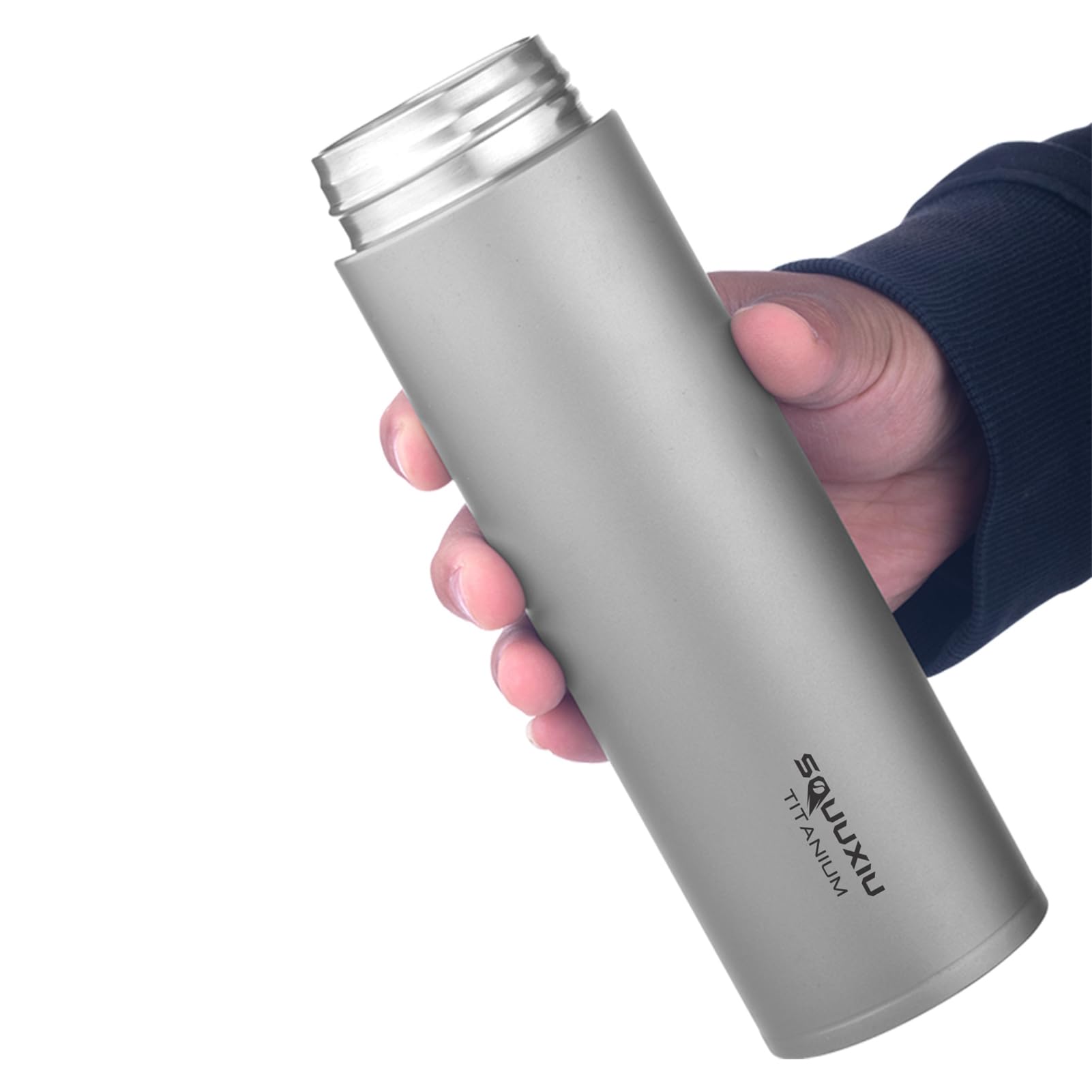 Frasco de Vacío de Titanio 450 Ml con Filtro té, Botella Agua Ligera y Aislada para Acampar, Senderismo y Viajeros (#2)