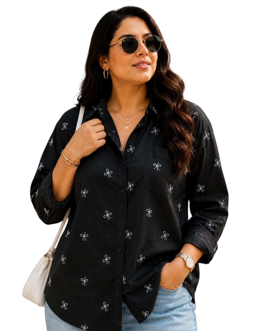 Women's Printed Button-Down Shirt-picture-50